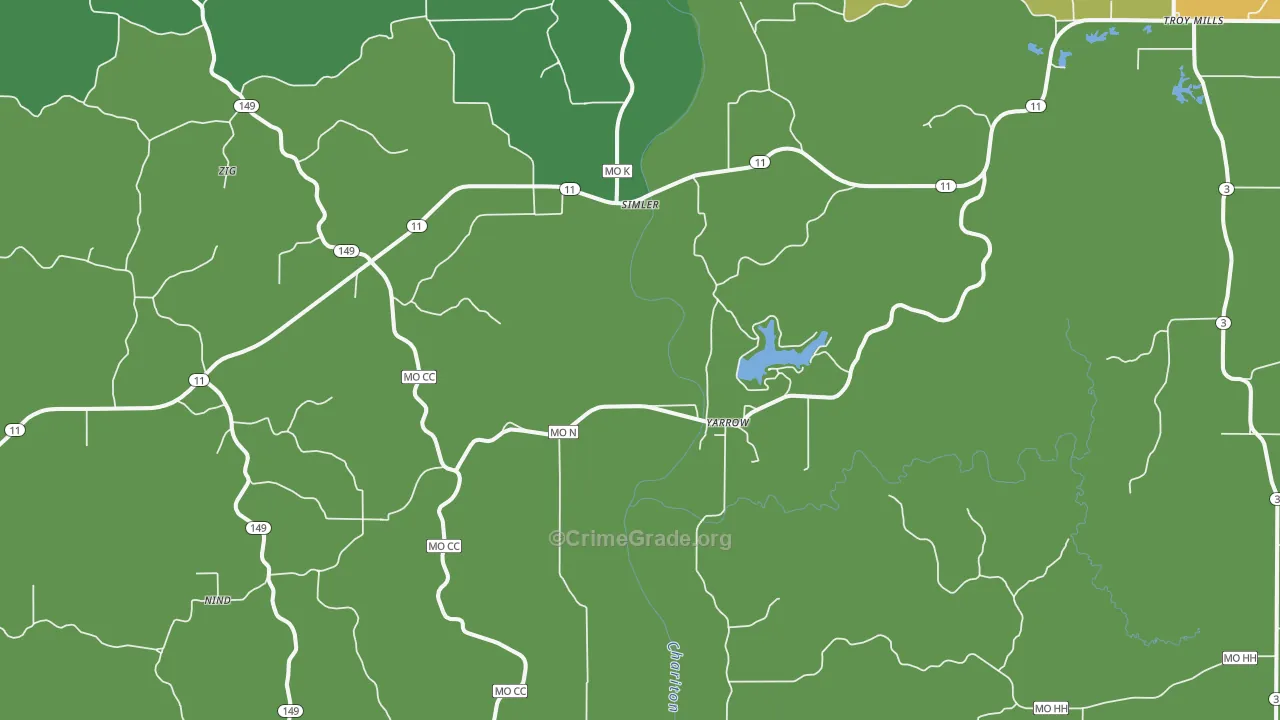 Yarrow, MO Map of Drug-Related Crime Rates