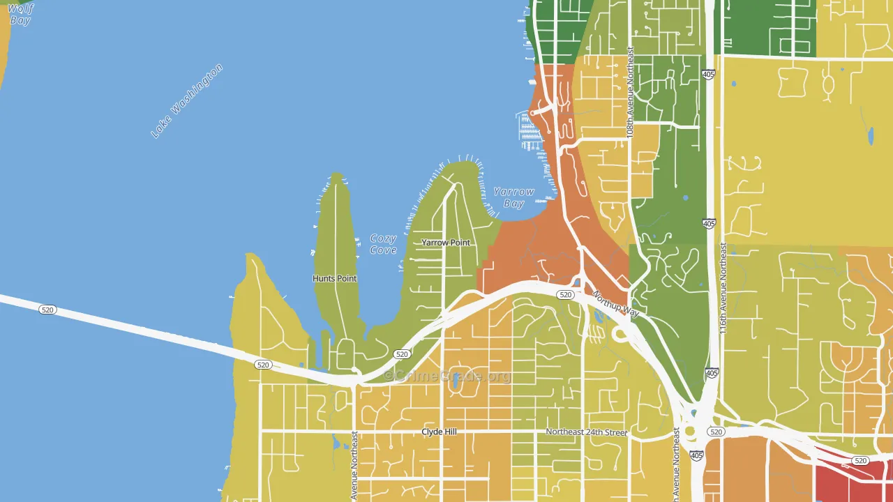 Yarrow Point, WA Map of Drug-Related Crime Rates