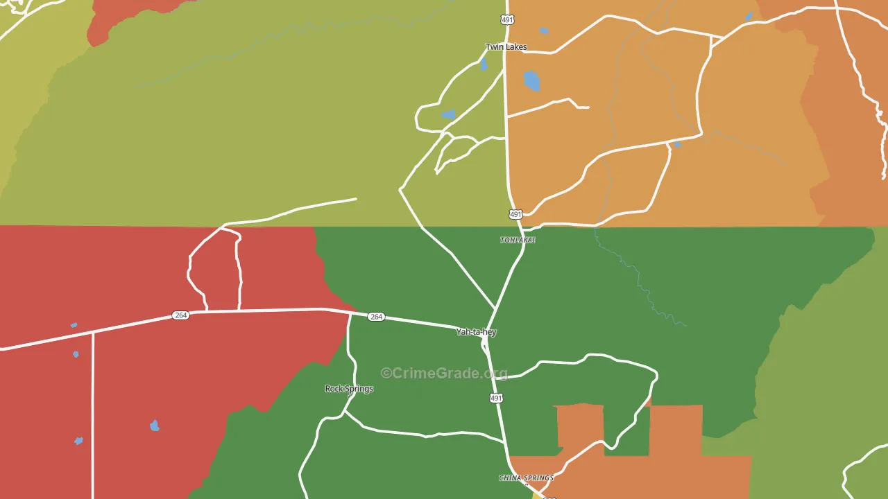 Yatahey, NM Map of Drug-Related Crime Rates