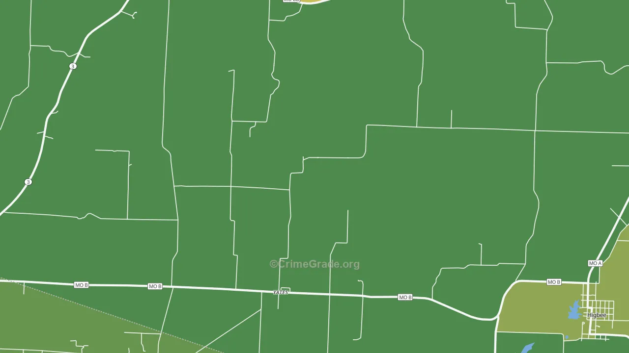 Yates, MO Map of Drug-Related Crime Rates
