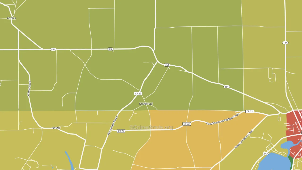Yatesville, NY Map of Drug-Related Crime Rates