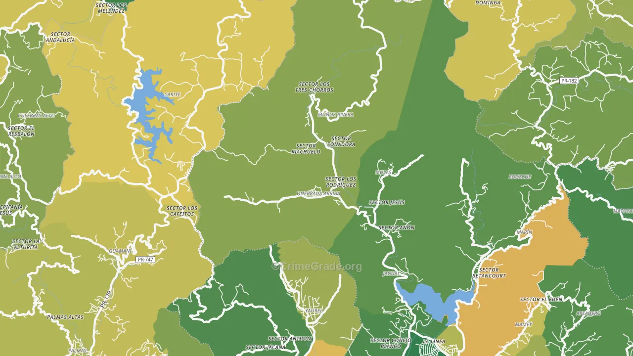 Yaurel, PR Map of Drug-Related Crime Rates