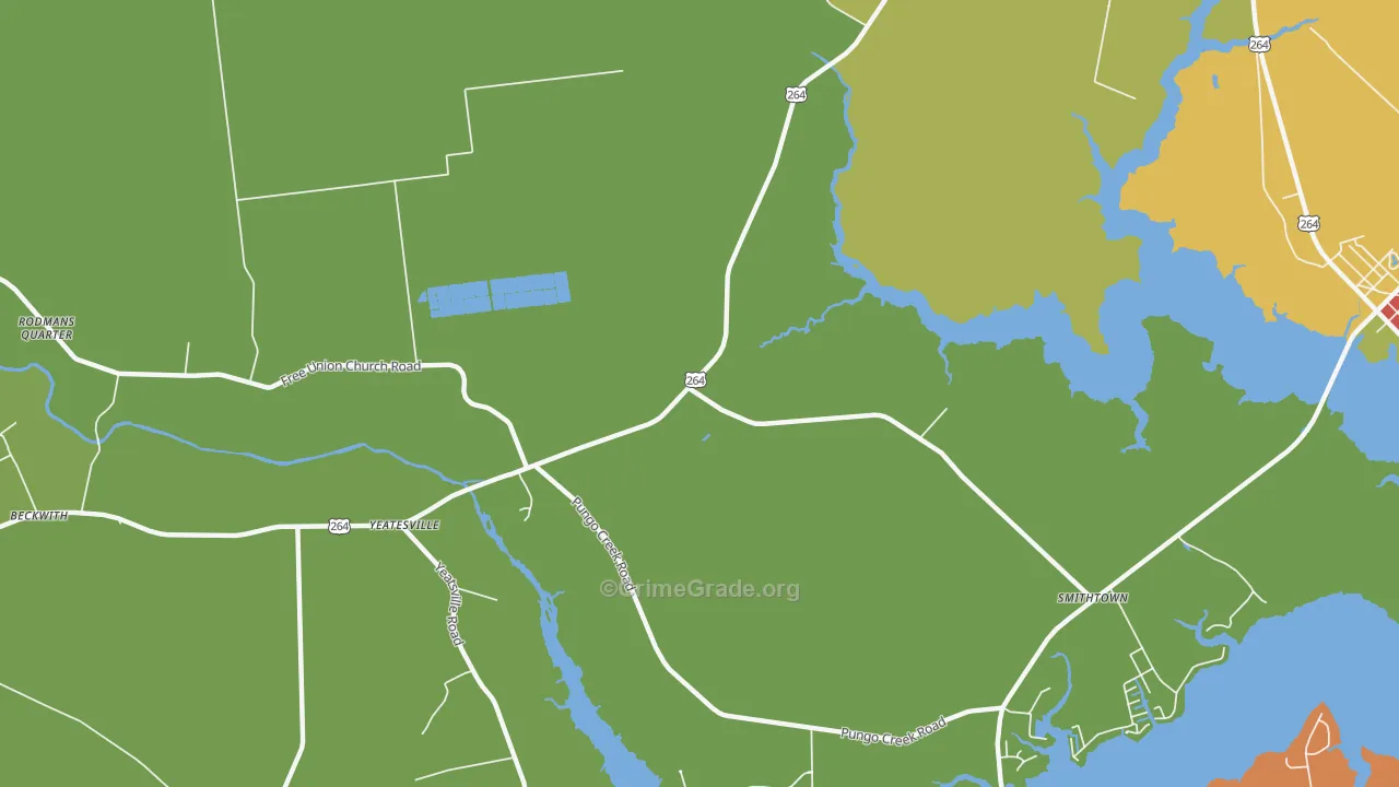 Yeatesville, NC Map of Drug-Related Crime Rates