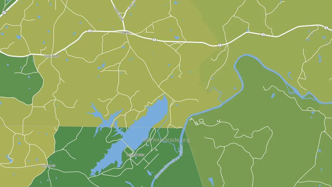 Yellow Dirt, GA Map of Drug-Related Crime Rates