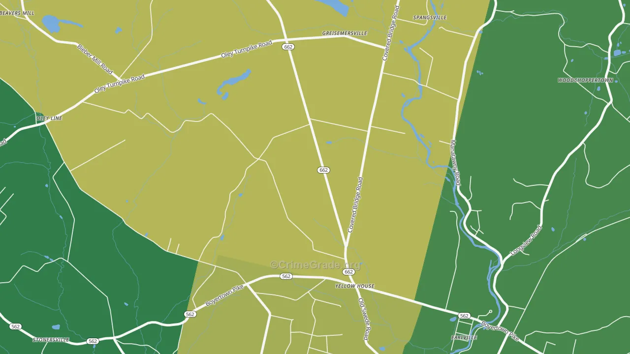 Yellow House, PA Map of Drug-Related Crime Rates