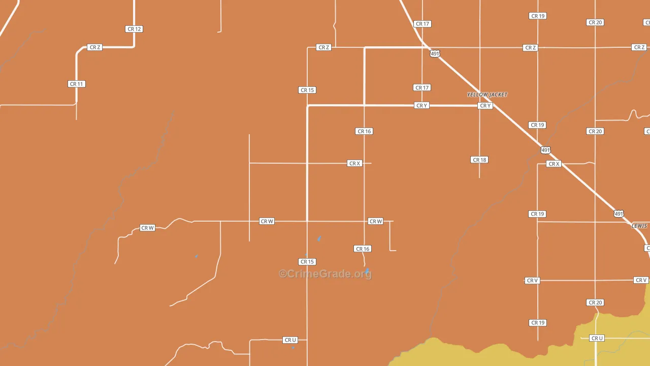 Yellow Jacket, CO Map of Drug-Related Crime Rates