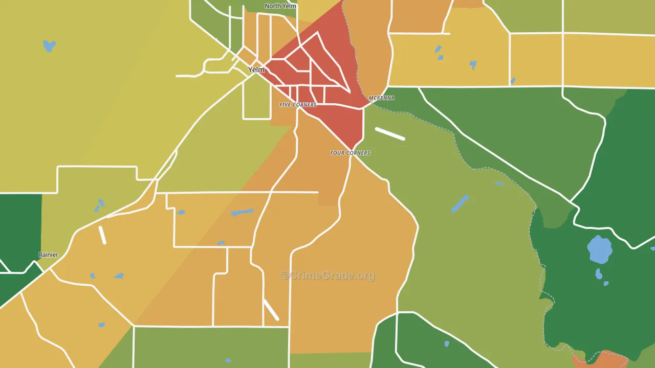 Yelm, WA Map of Drug-Related Crime Rates