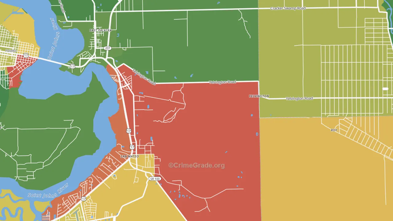 Yelvington, FL Map of Drug-Related Crime Rates