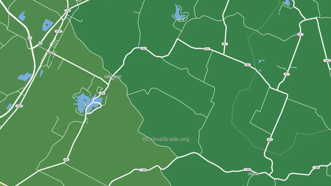 Yelvington, KY Map of Drug-Related Crime Rates