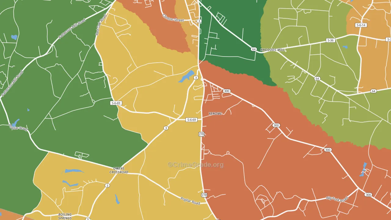Yenome, SC Map of Drug-Related Crime Rates