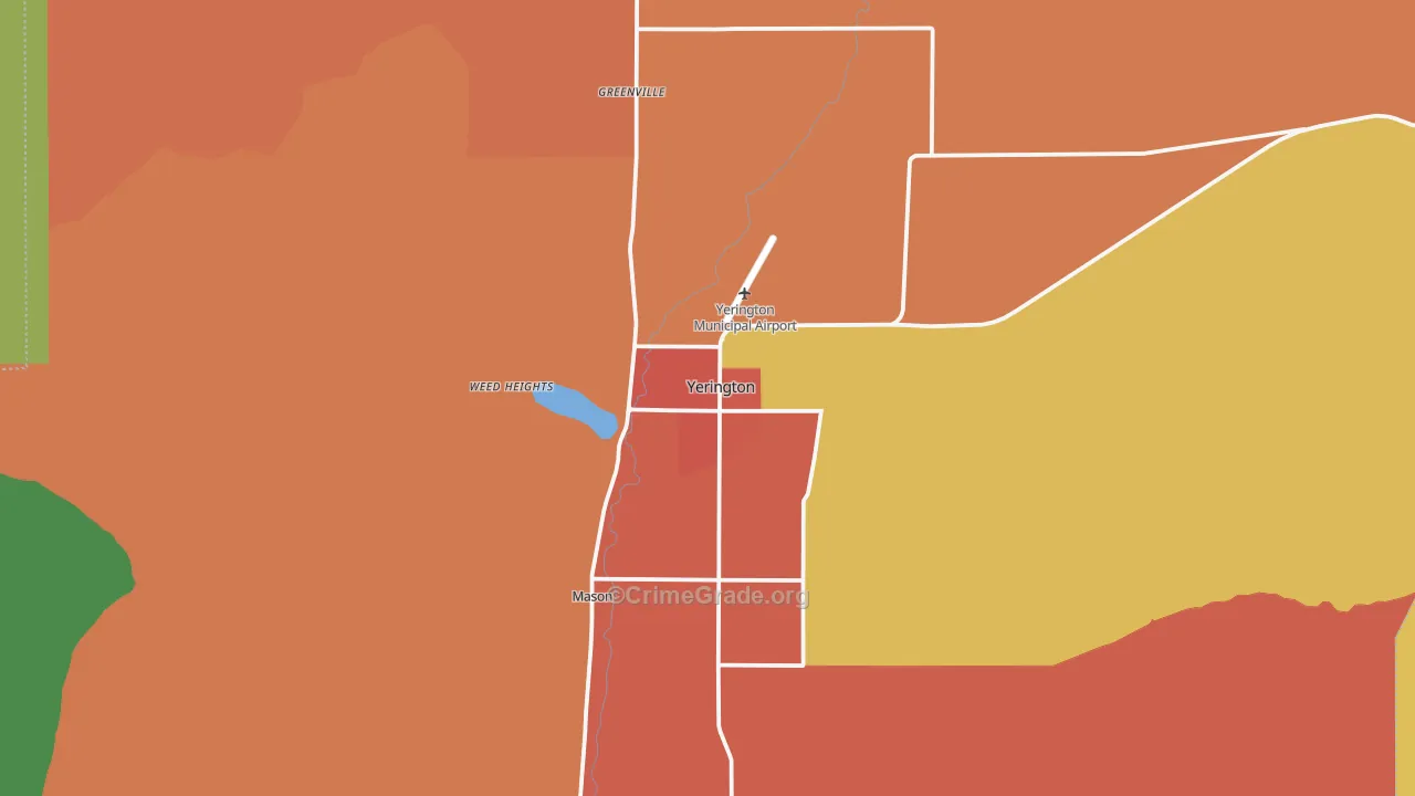 Yerington, NV Map of Drug-Related Crime Rates