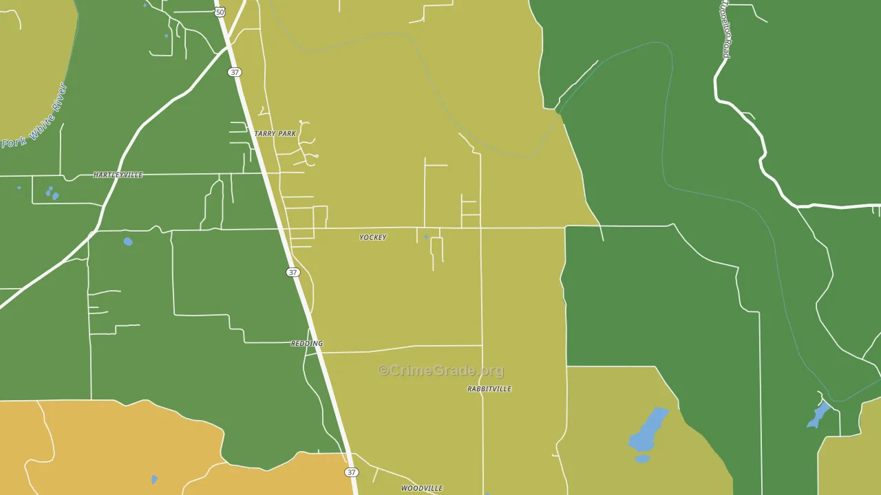 Yockey, IN Map of Drug-Related Crime Rates