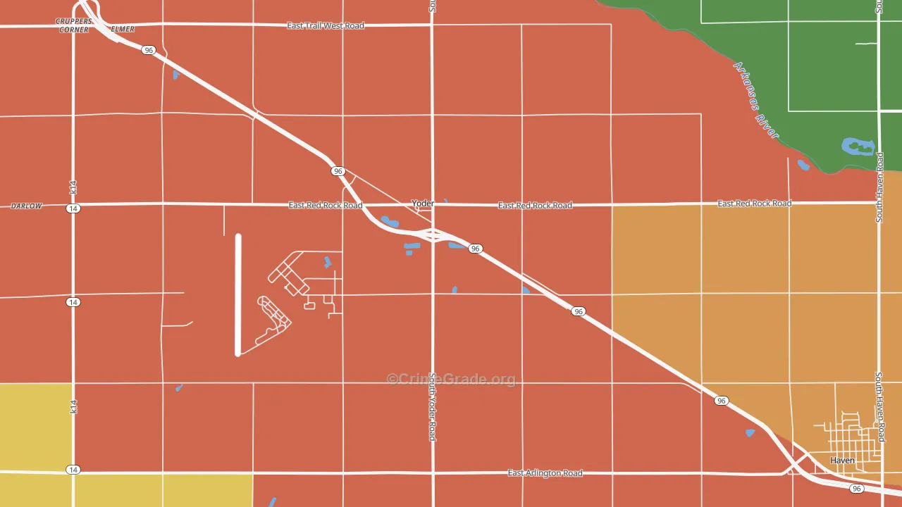 Yoder, KS Map of Drug-Related Crime Rates