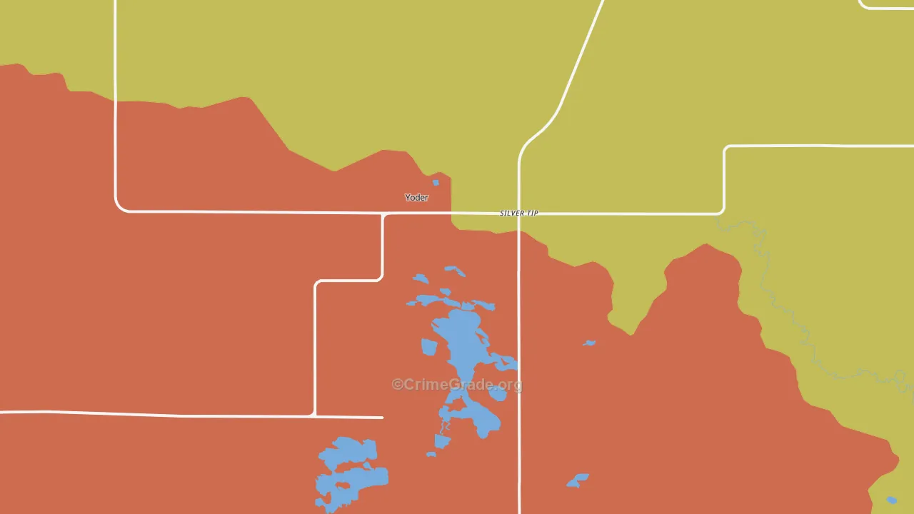 Yoder, WY Map of Drug-Related Crime Rates