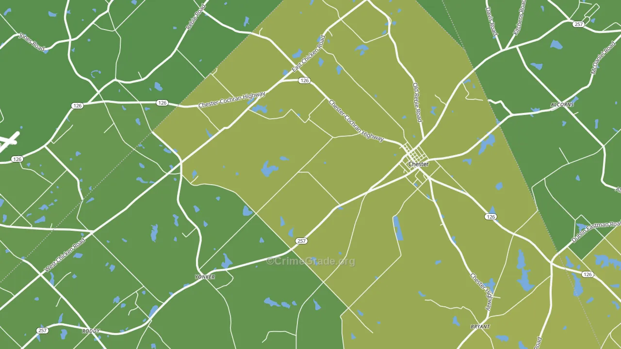 Yonkers, GA Map of Drug-Related Crime Rates