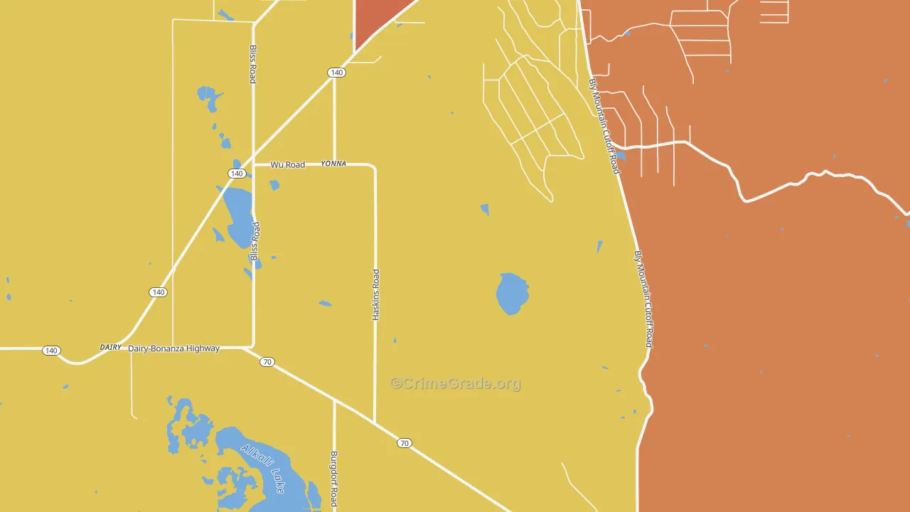 Yonna, OR Map of Drug-Related Crime Rates