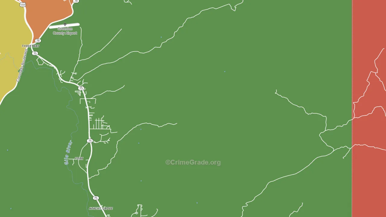 York, AZ Map of Drug-Related Crime Rates