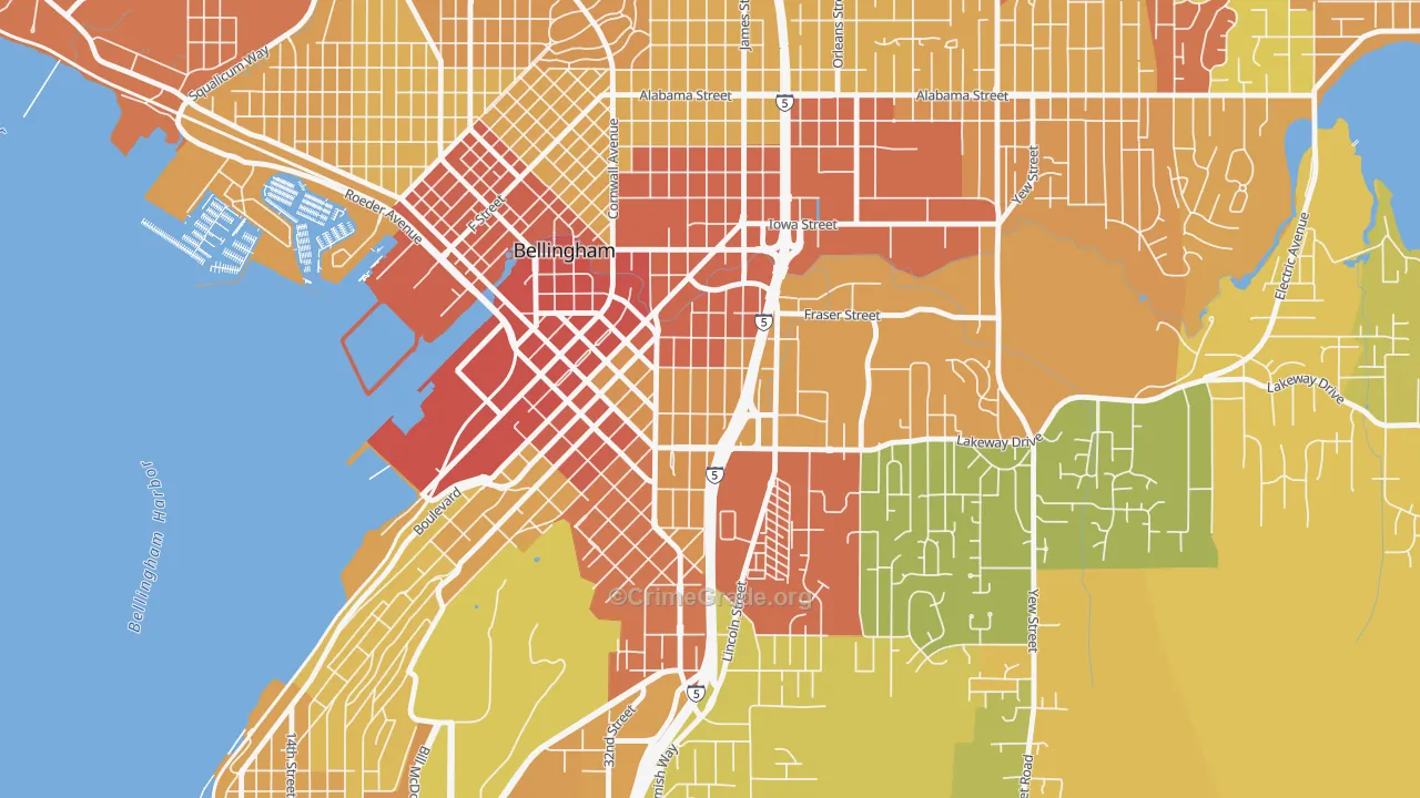 York, Bellingham, WA Map of Drug-Related Crime Rates