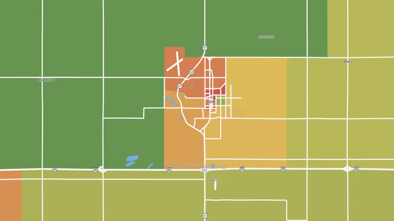 York County, NE Map of Drug-Related Crime Rates