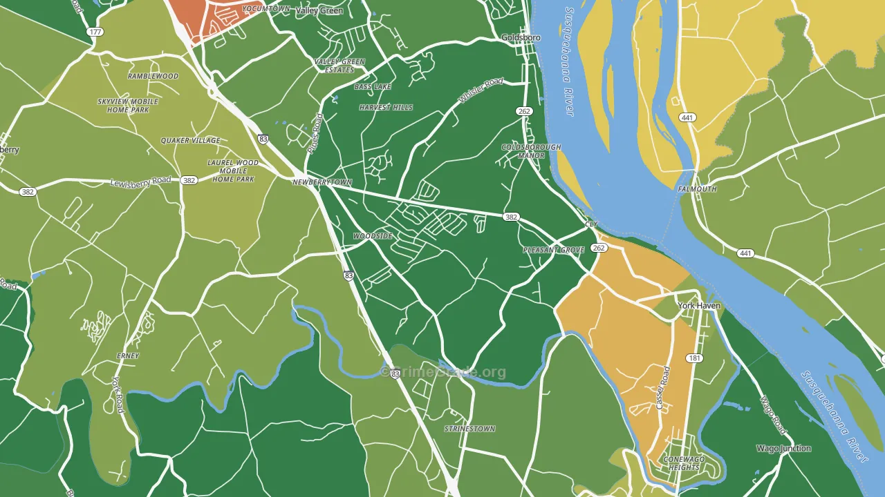 York Haven, PA Map of Drug-Related Crime Rates