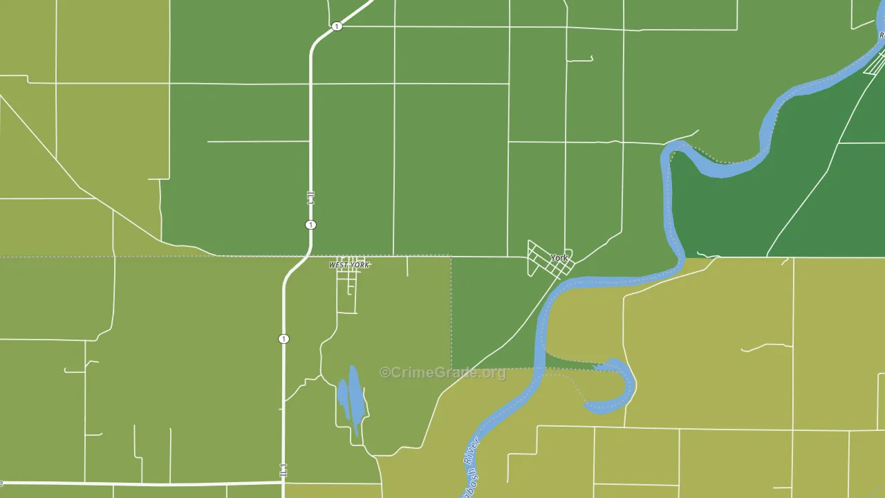 York, IL Map of Drug-Related Crime Rates