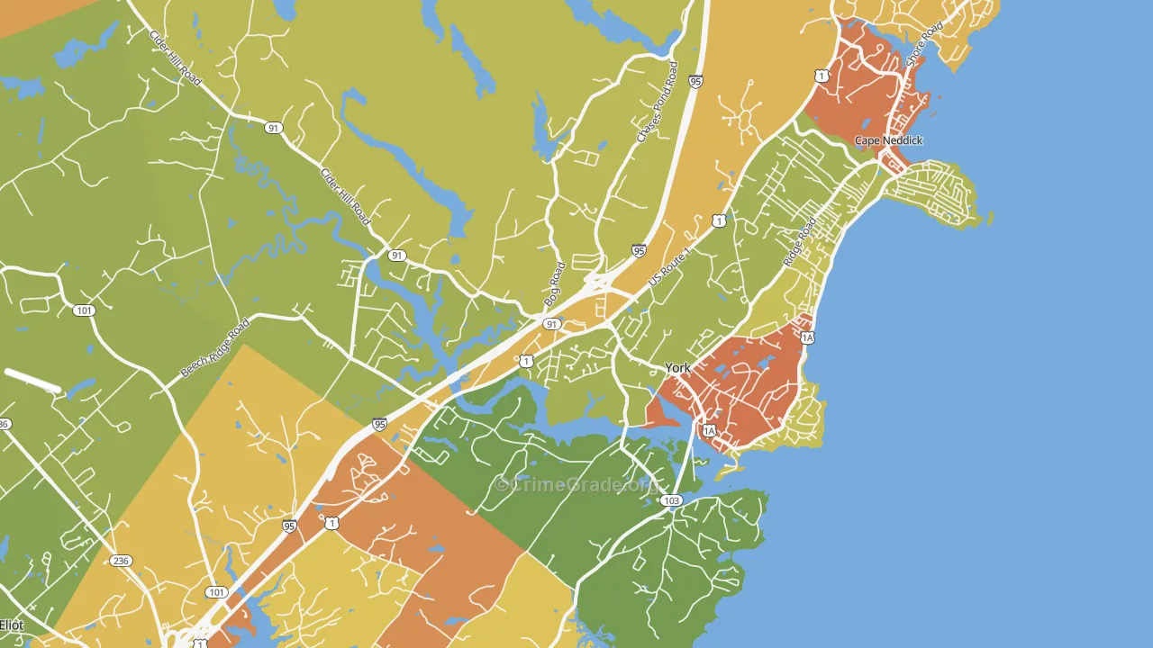 York, ME Map of Drug-Related Crime Rates