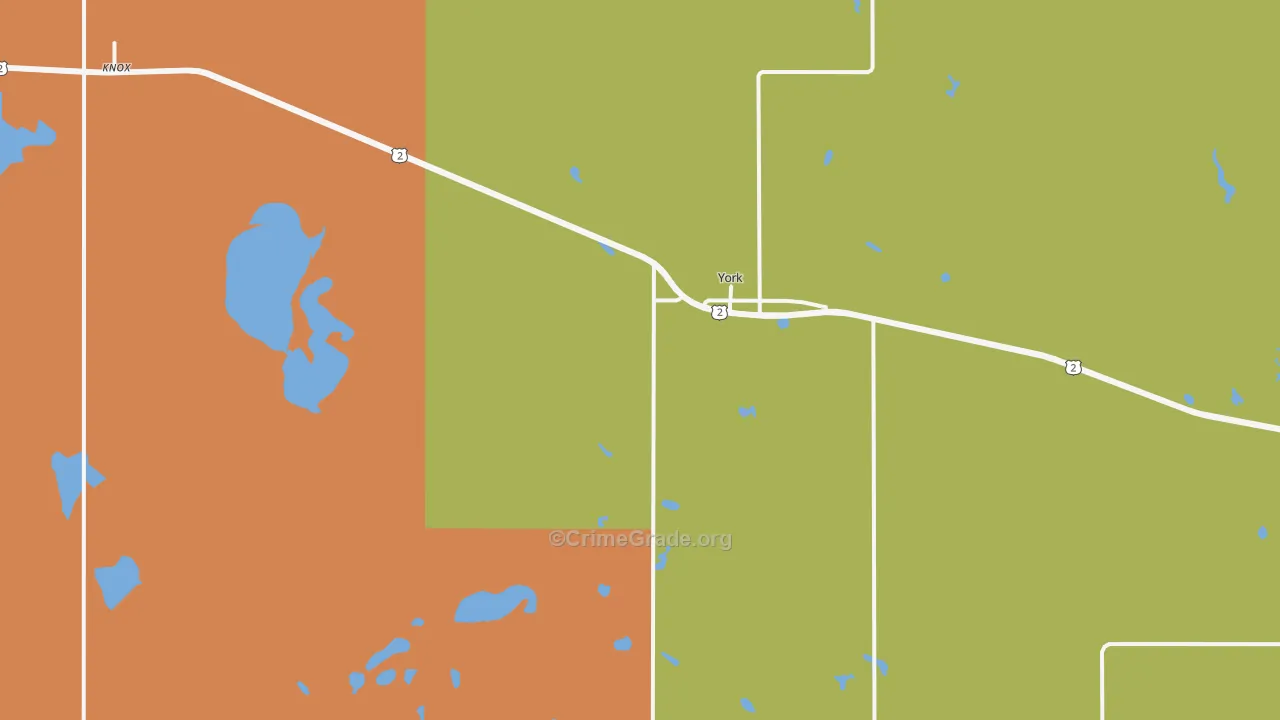 York, ND Map of Drug-Related Crime Rates