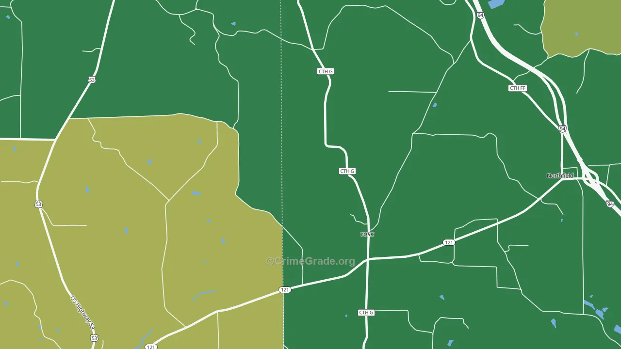 York, WI Map of Drug-Related Crime Rates