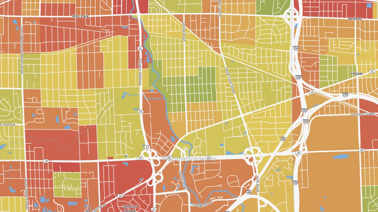 Yorkfield, Elmhurst, IL Map of Drug-Related Crime Rates