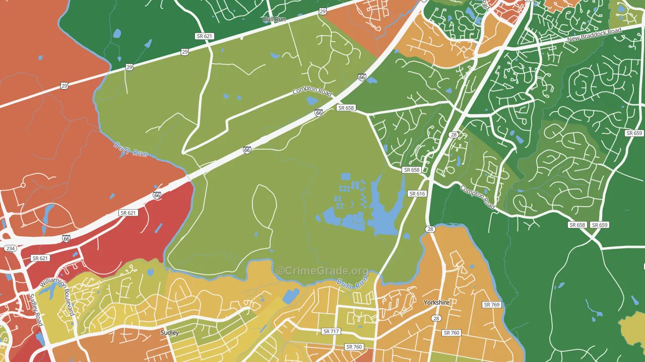 Yorkshire Park, VA Map of Drug-Related Crime Rates