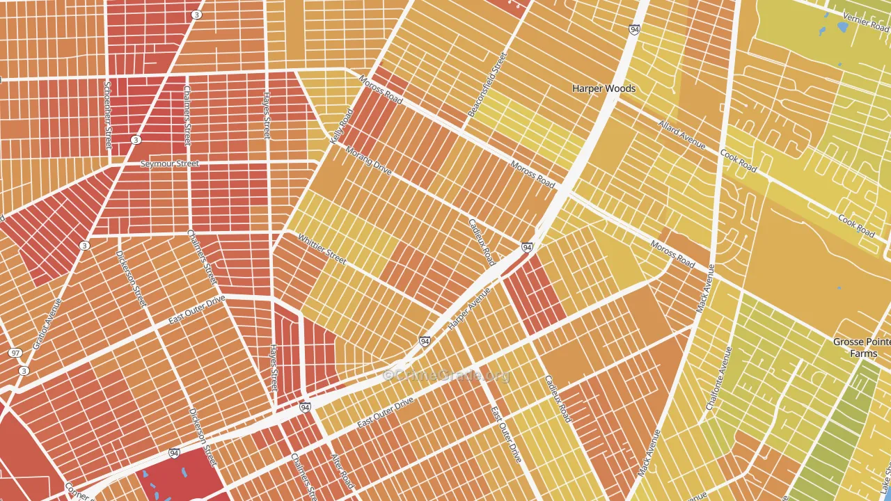 Yorkshire Woods, Detroit, MI Map of Drug-Related Crime Rates