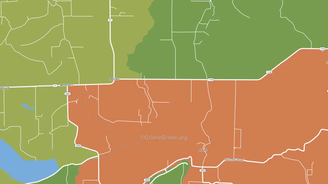 Yorktown, AR Map of Drug-Related Crime Rates