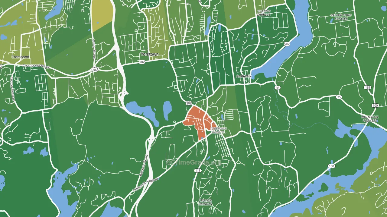 Yorktown Heights, NY Map of Drug-Related Crime Rates
