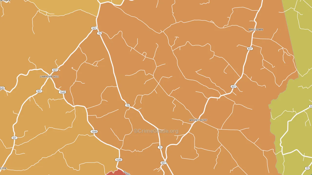 Yosemite, KY Map of Drug-Related Crime Rates