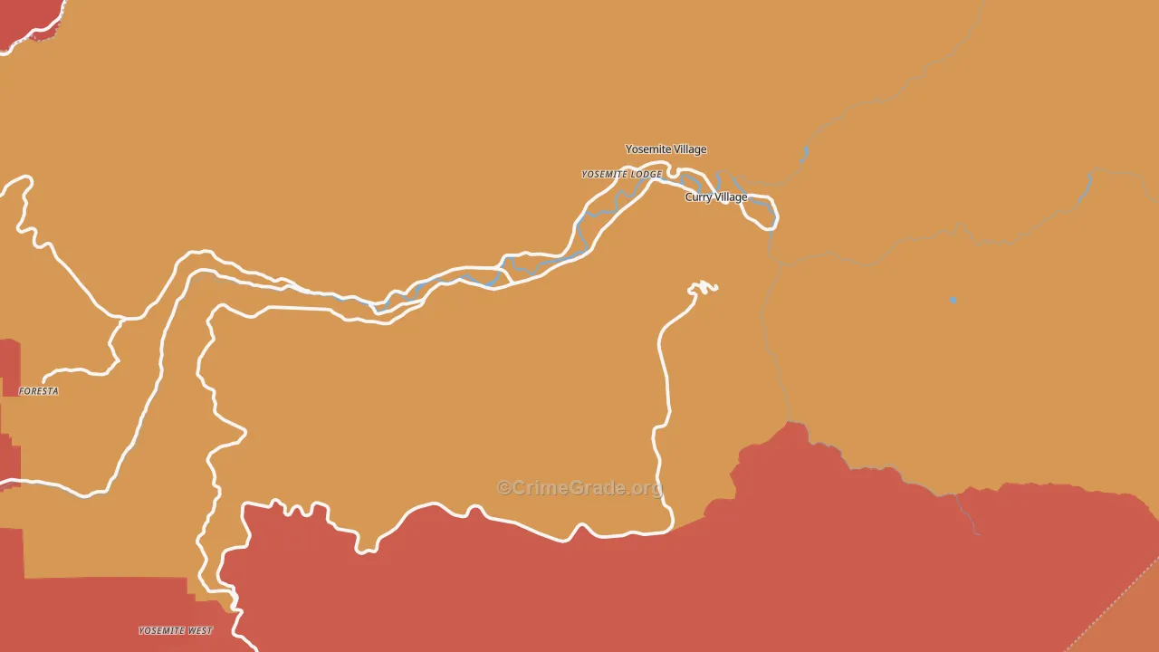 Yosemite National Park, CA Map of Drug-Related Crime Rates