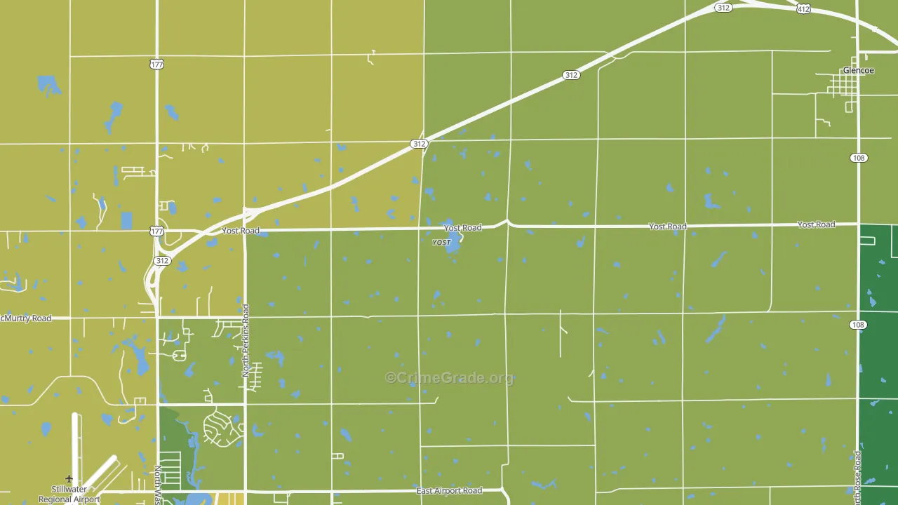 Yost, OK Map of Drug-Related Crime Rates