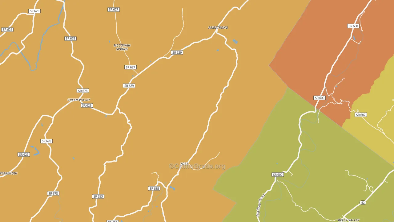 Yost, VA Map of Drug-Related Crime Rates