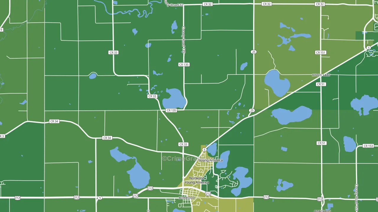 Young America, MN Map of Drug-Related Crime Rates