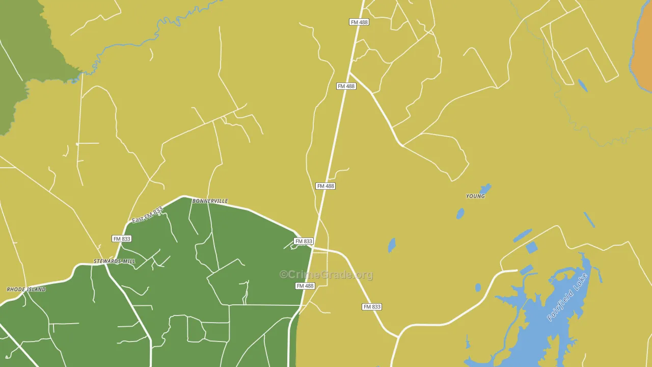 Young, TX Map of Drug-Related Crime Rates