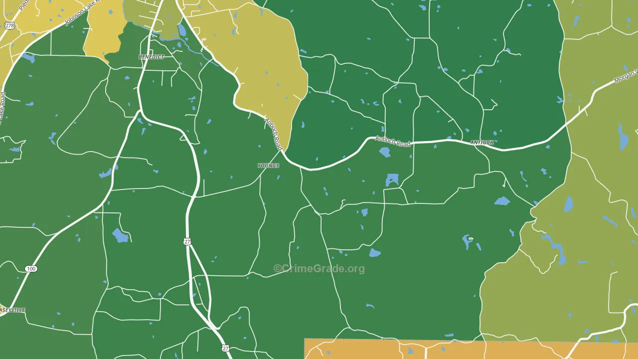 Youngs, GA Map of Drug-Related Crime Rates