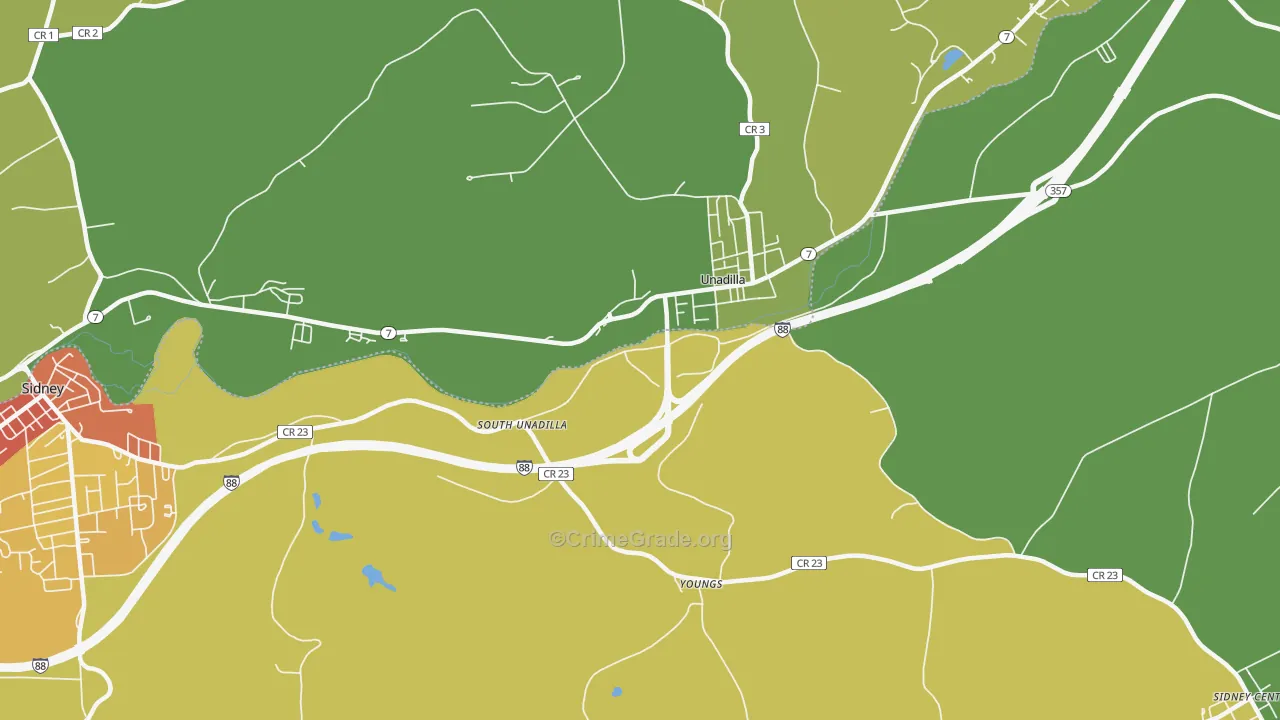 Youngs, NY Map of Drug-Related Crime Rates