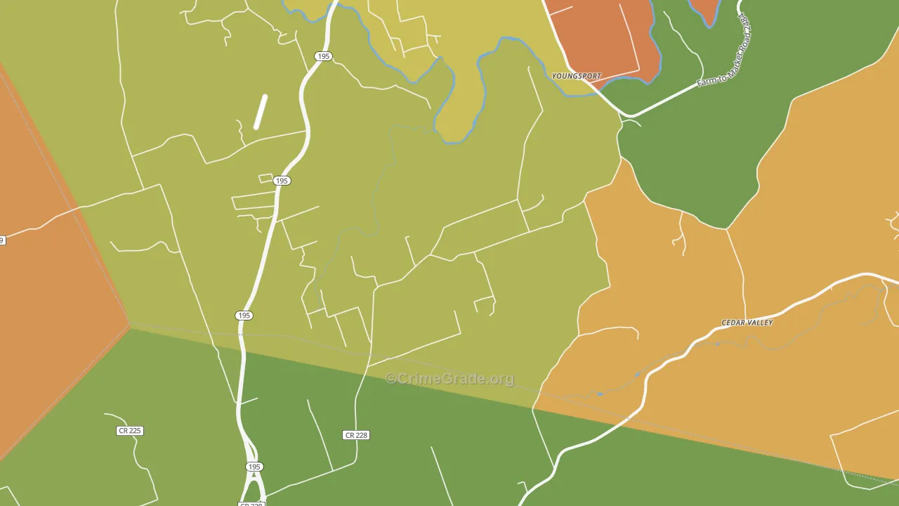 Youngsport, TX Map of Drug-Related Crime Rates