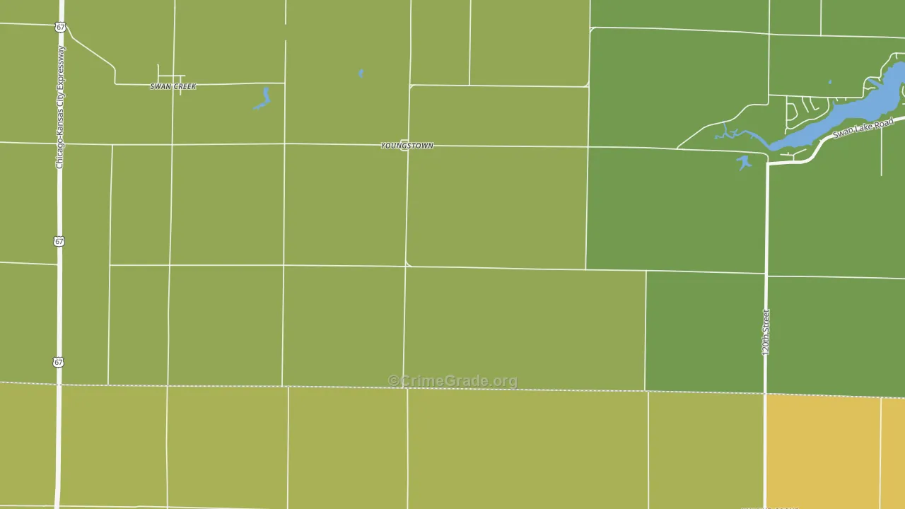 Youngstown, IL Map of Drug-Related Crime Rates
