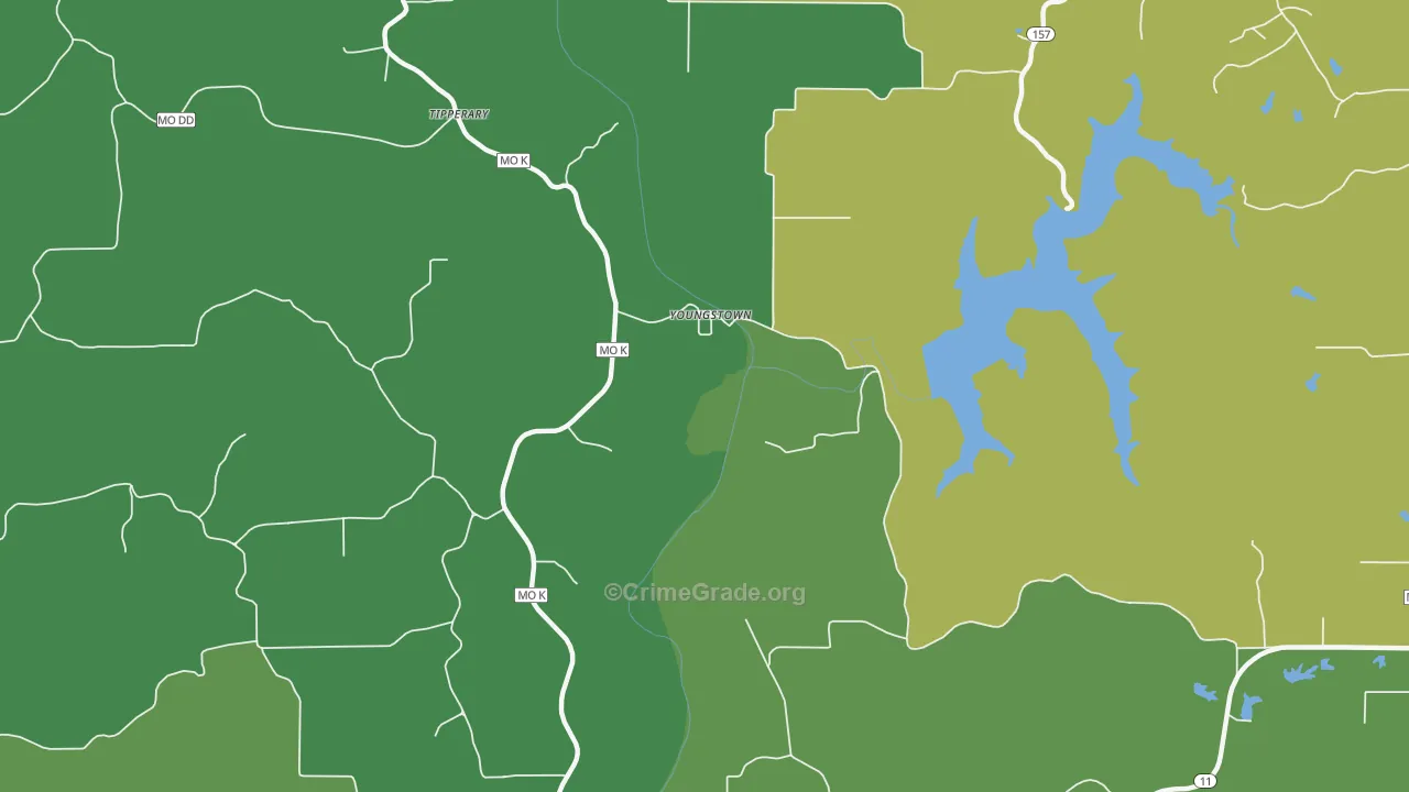 Youngstown, MO Map of Drug-Related Crime Rates