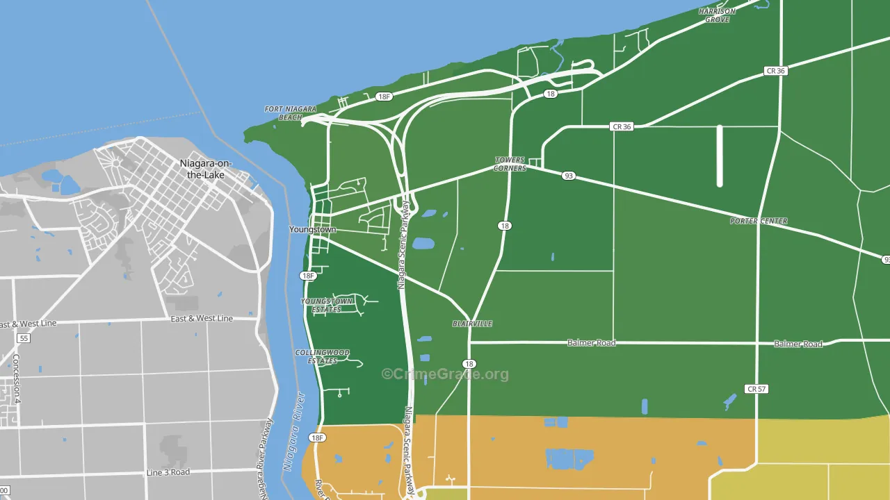 Youngstown, NY Map of Drug-Related Crime Rates