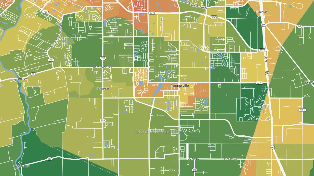 Youngsville, LA Map of Drug-Related Crime Rates