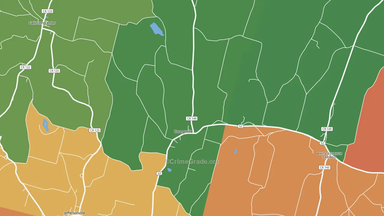 Youngsville, NY Map of Drug-Related Crime Rates