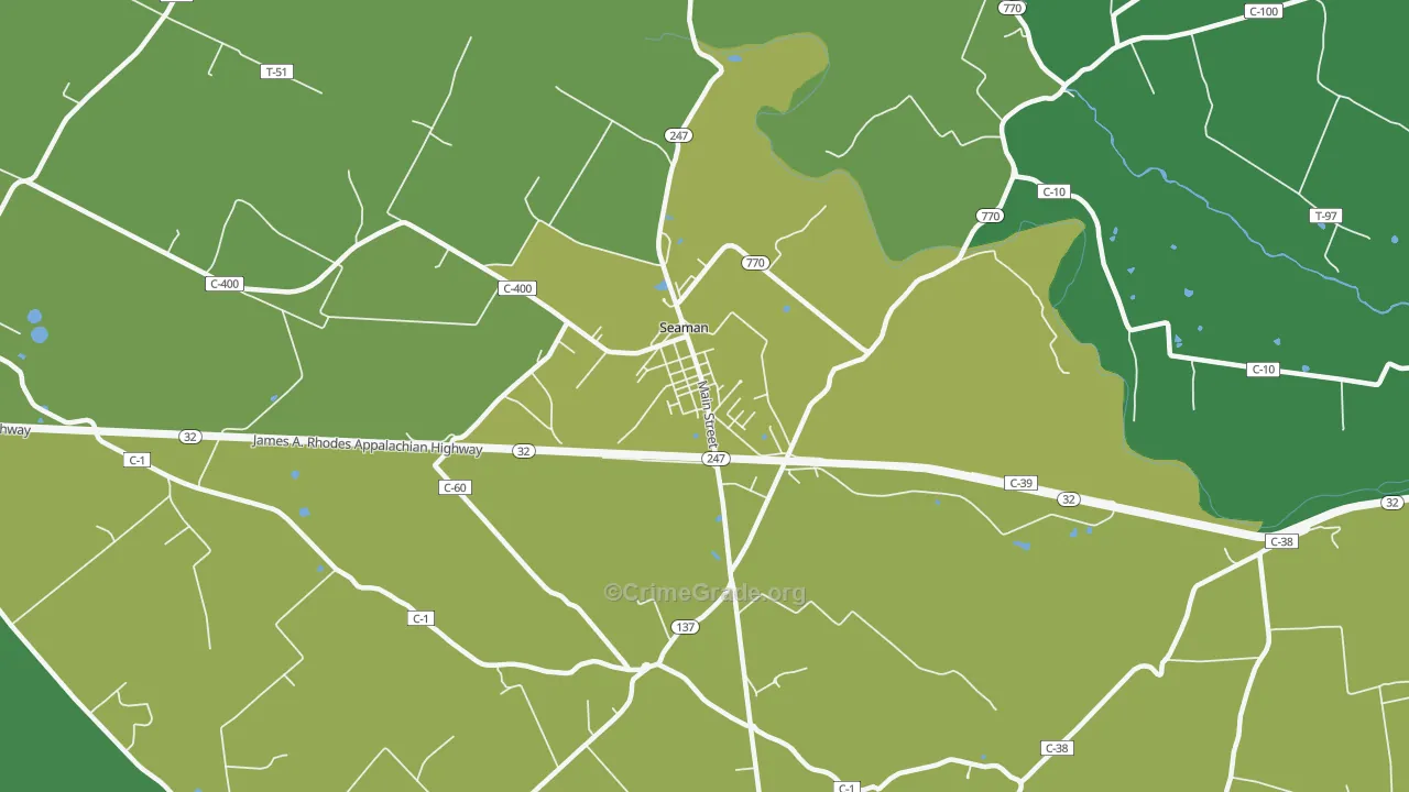 Youngsville, OH Map of Drug-Related Crime Rates