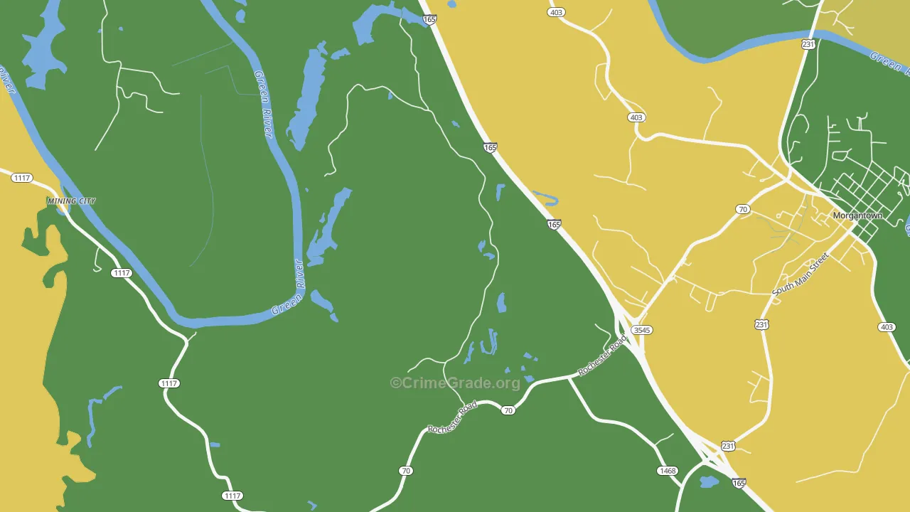 Youngtown, KY Map of Drug-Related Crime Rates