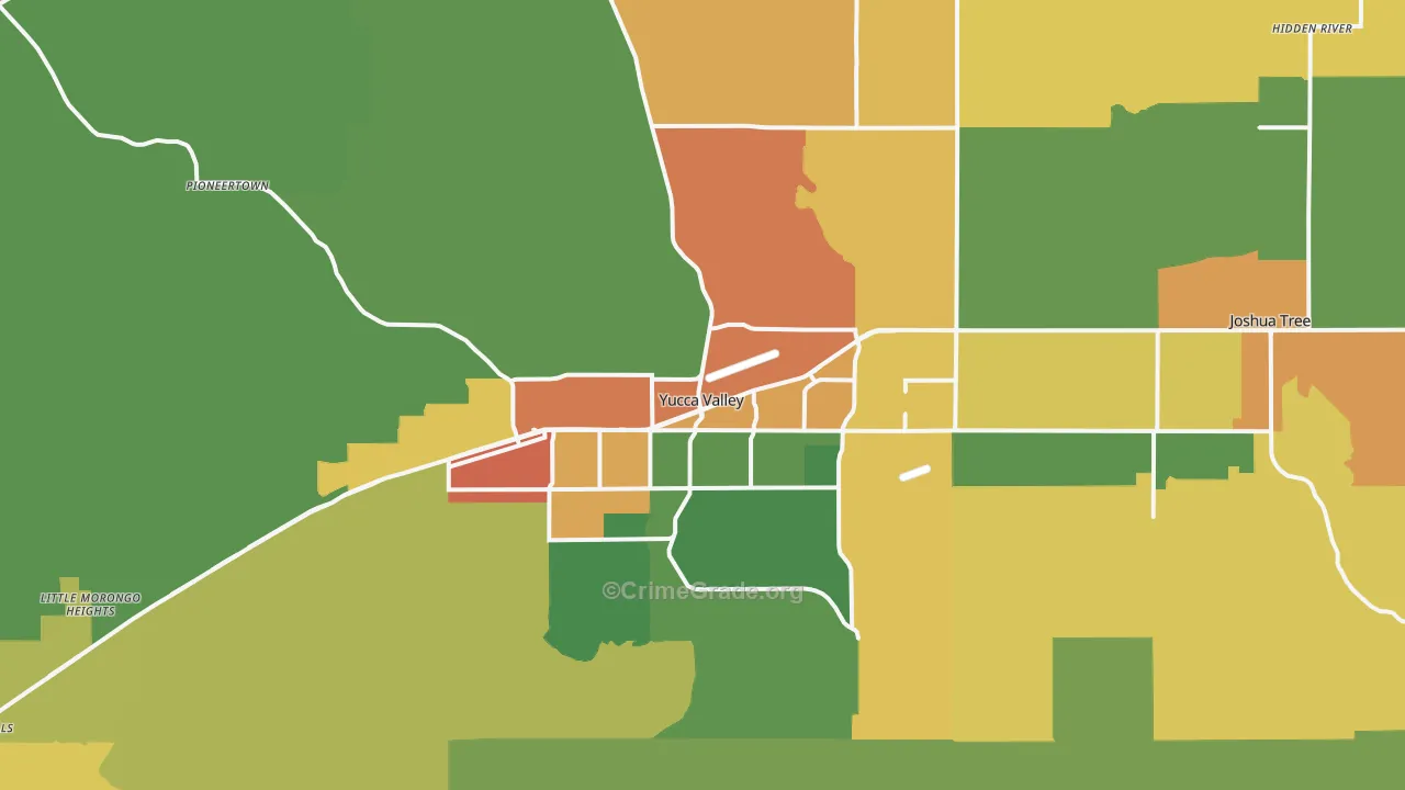Yucca Valley, CA Map of Drug-Related Crime Rates